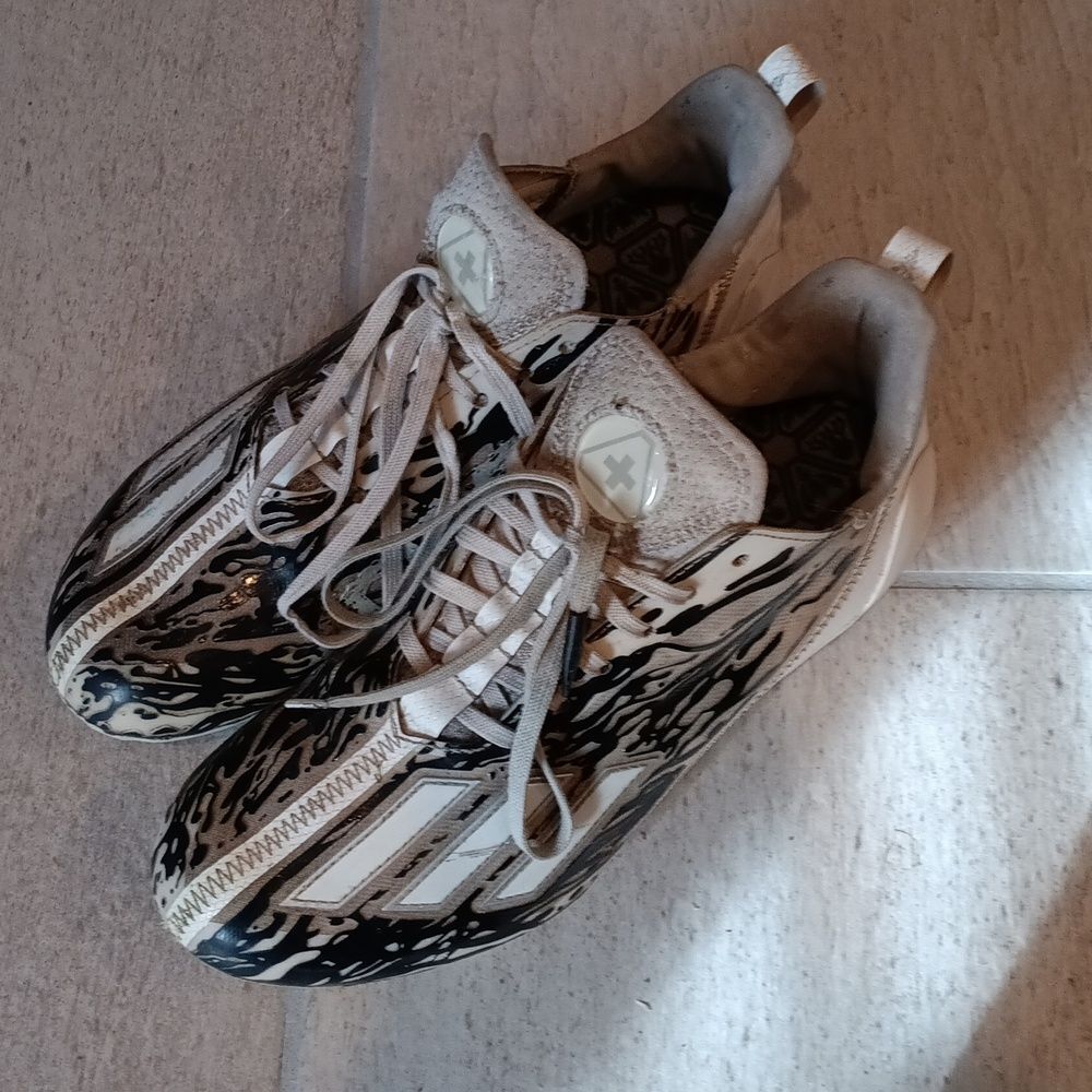 Stylish Black and White Soccer Cleats Shoes